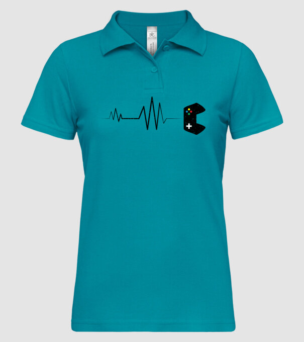 Gamer Ritm cardiac model turcoaz pe tricou