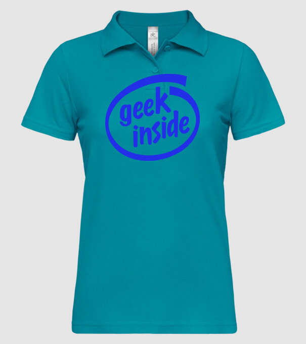 Geek inside model turcoaz pe tricou
