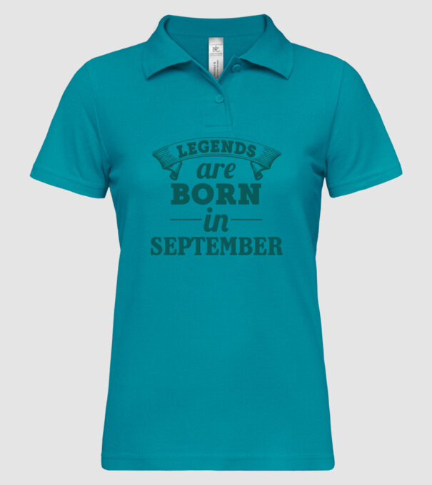 Legends are born in September model turcoaz pe tricou
