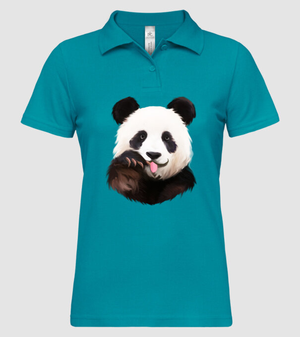 Panda face model turcoaz pe tricou
