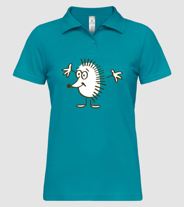 arici model turcoaz pe tricou