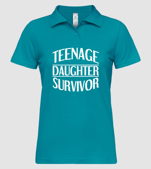 teenage daughter survivor model turcoaz pe tricou