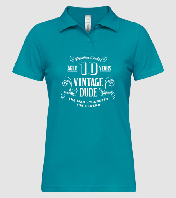 Vintage Dude - 10 model turcoaz pe tricou