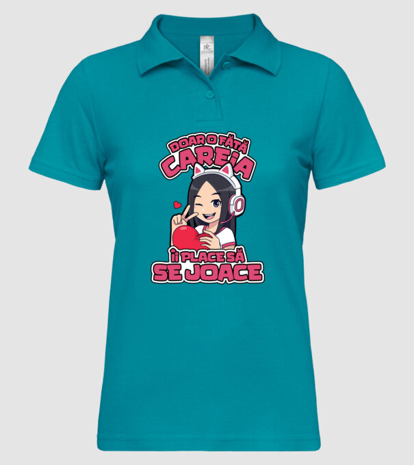 doar o fată căreia îi place să se joace model turcoaz pe tricou