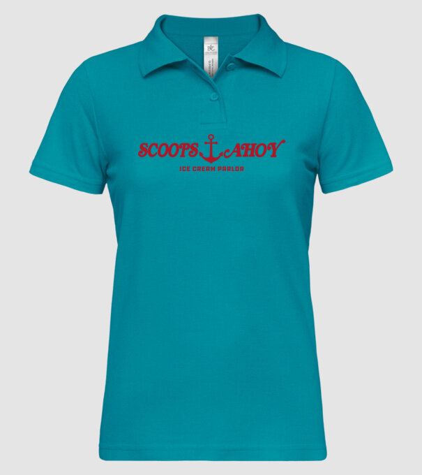 scoops and ahoy stranger things model turcoaz pe tricou
