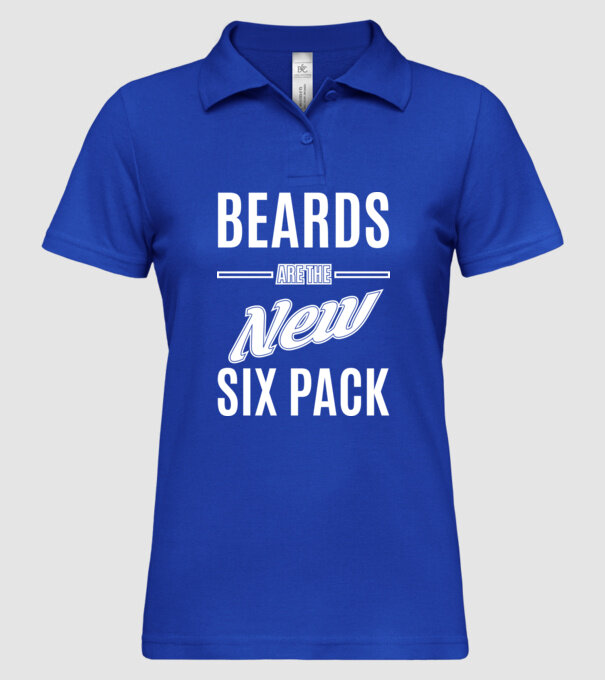 Beards are the new six pack model albastru regal pe tricou