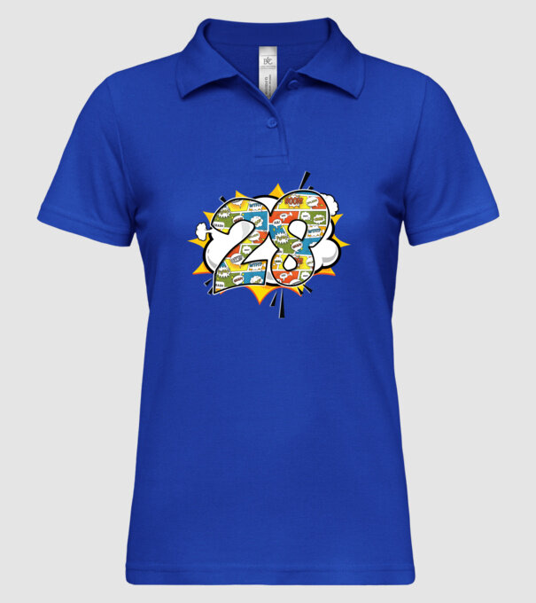 Birthday Comic Number 28 model albastru regal pe tricou