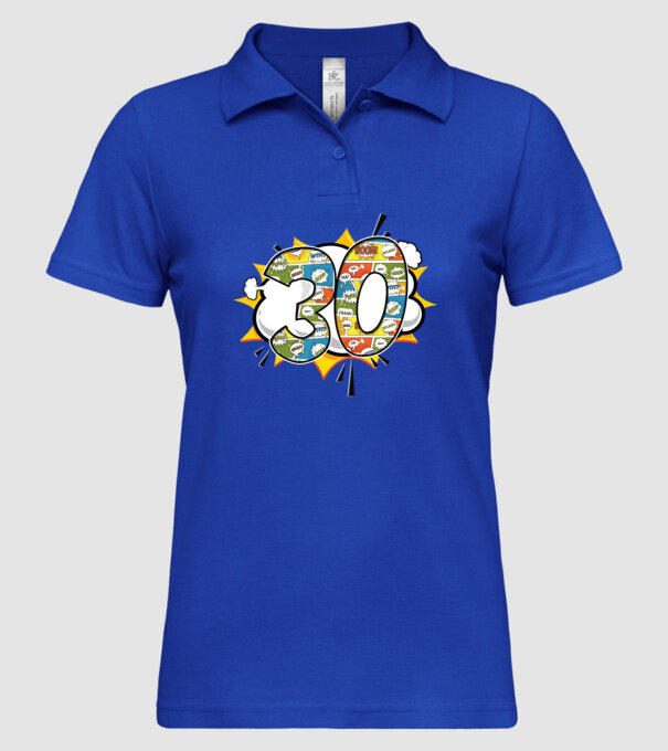 Birthday Comic Number 30 model albastru regal pe tricou