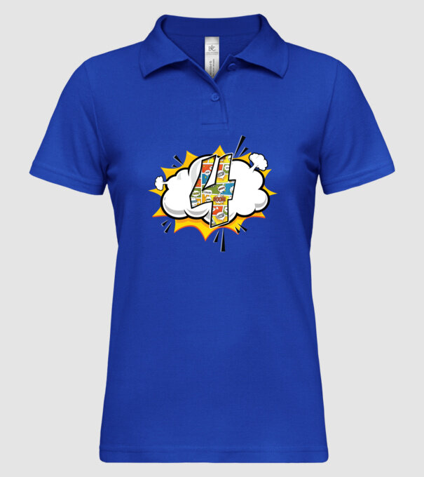 Birthday Comic Number 4 model albastru regal pe tricou