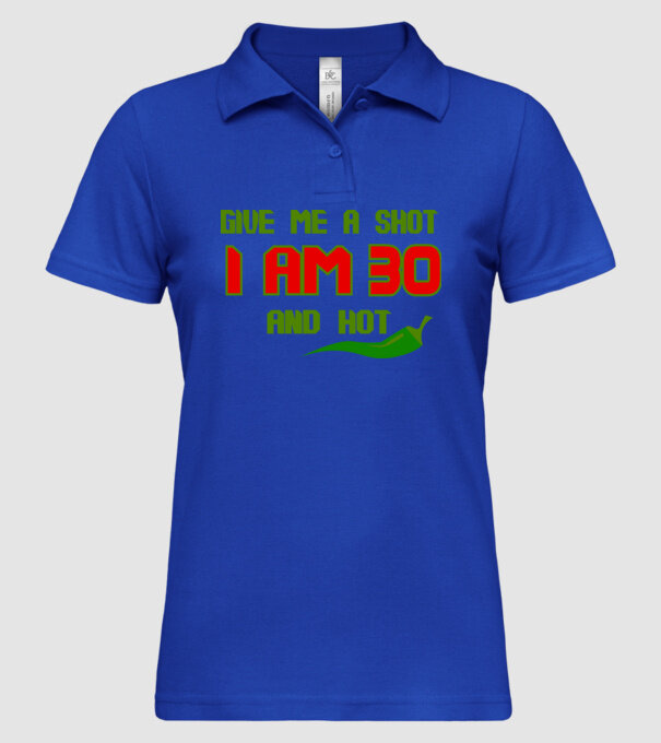 Give me a shot - 30 model albastru regal pe tricou