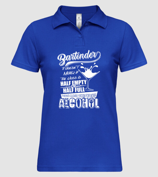Half empty or half full model albastru regal pe tricou