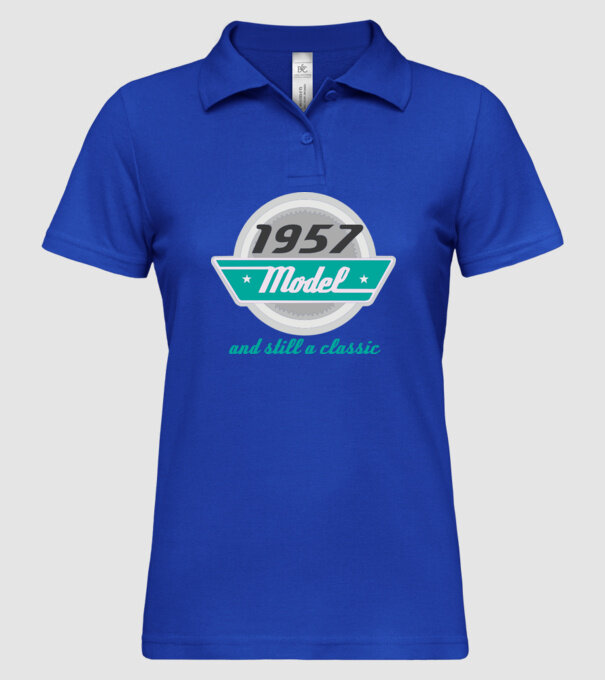 Model and still a classic - 1957 model albastru regal pe tricou