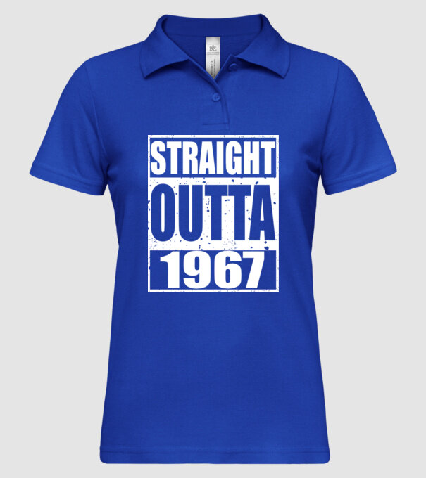 Straight Outta - 1977 model albastru regal pe tricou