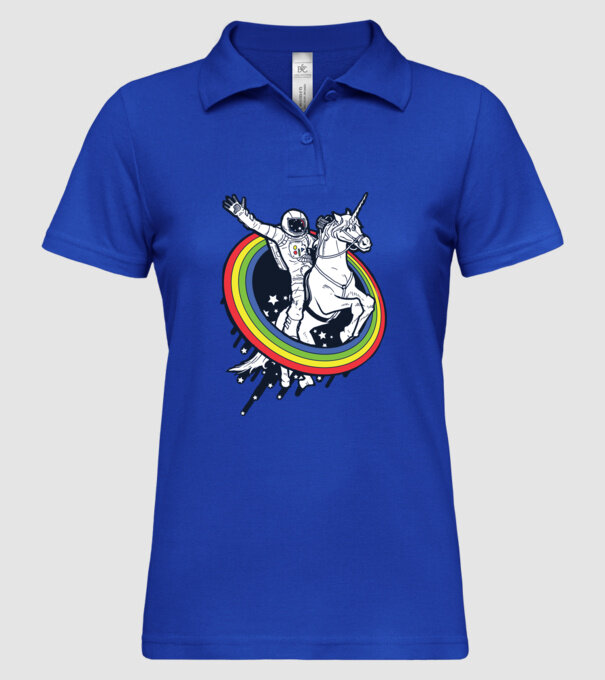 Unicorn Spaceman model albastru regal pe tricou