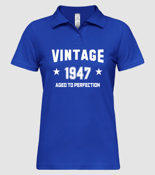Vintage - 1947 model albastru regal pe tricou