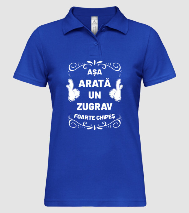 Așa arată un zugrav foarte chipeș model albastru regal pe tricou