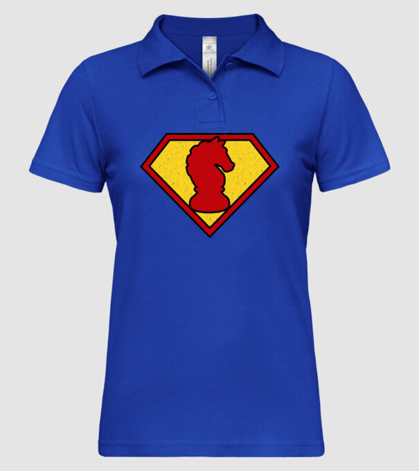 SuperChess cal de șah model albastru regal pe tricou
