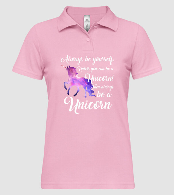 Always be UNICORN model roz deschis pe tricou