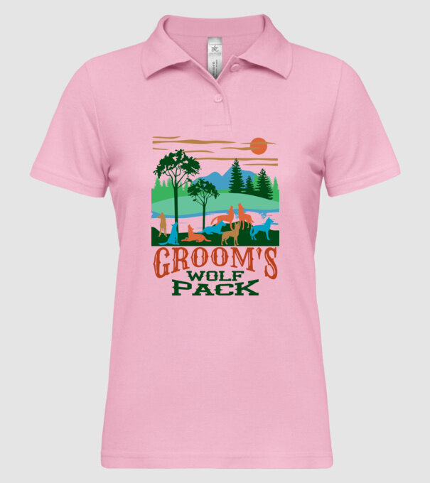 Grooms wolf pack model roz deschis pe tricou