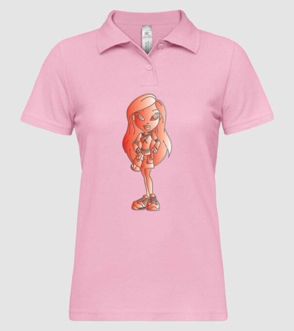 fetiță model roz deschis pe tricou