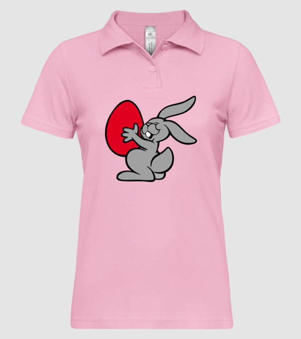 Ou roșu și iepure model roz deschis pe tricou