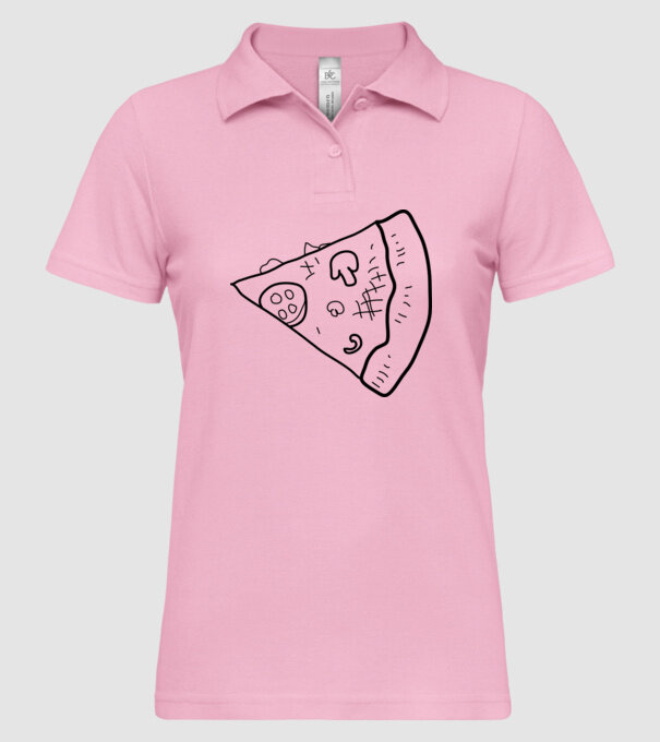 Felie de pizza (parte tricou pereche) model roz deschis pe tricou