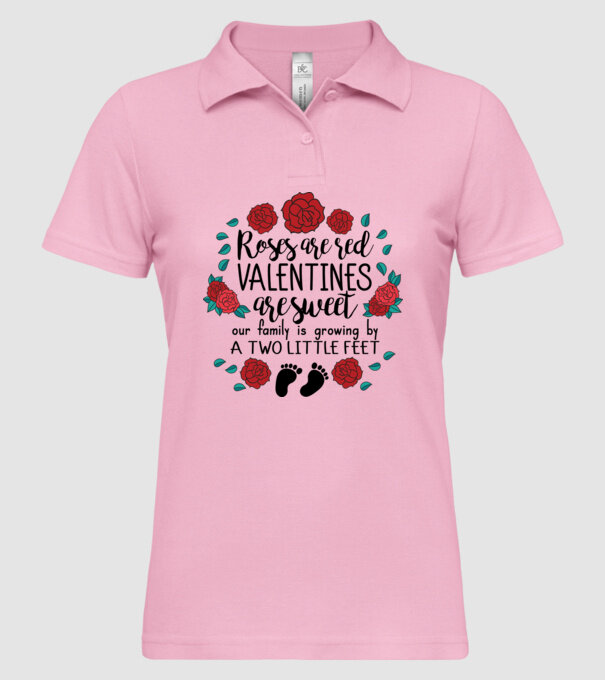 Roses are red model roz deschis pe tricou