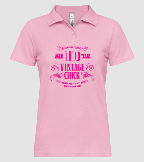 Vintage Chick - 10 model roz deschis pe tricou