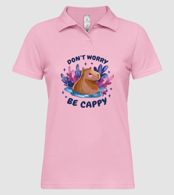 Don't worry be Cappy - capibară model roz deschis pe tricou