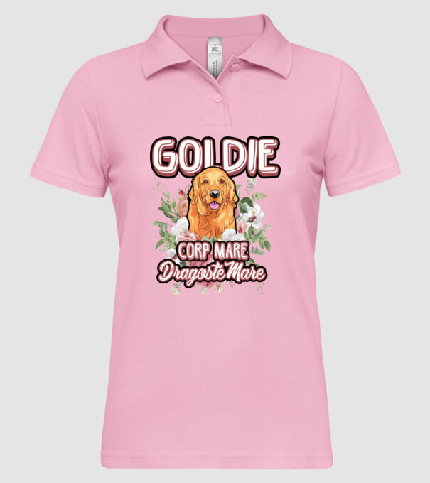 Goldie picioare mici dragoste mare model roz deschis pe tricou
