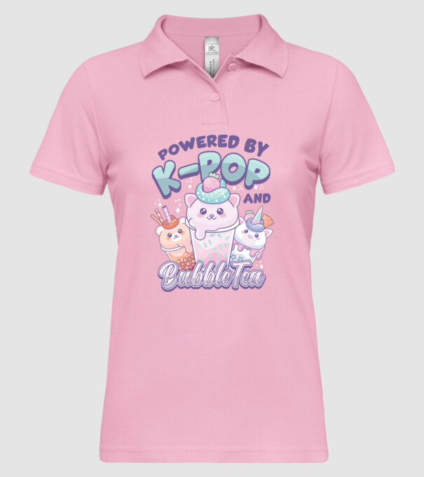 K-POP BUBBLE TEA model roz deschis pe tricou