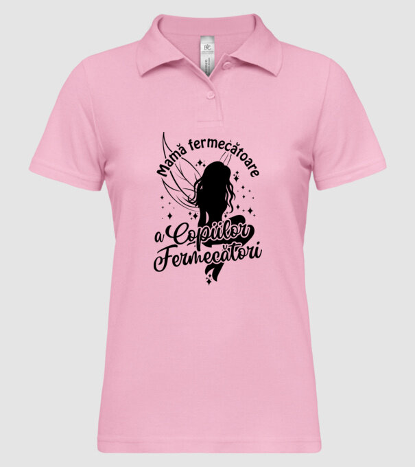 Mamă fermecătoare a copiilor fermecători model roz deschis pe tricou