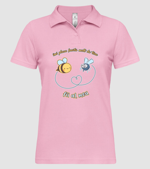 îmi place foarte mult de tine - fii al meu model roz deschis pe tricou