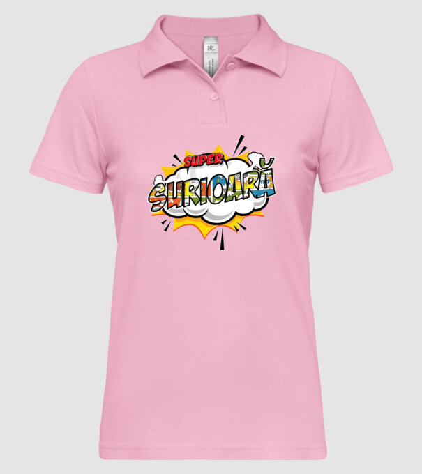 Super Surioară model roz deschis pe tricou