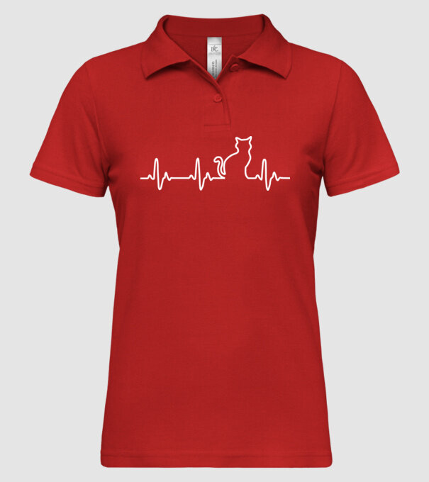 cat ekg model roșu pe tricou
