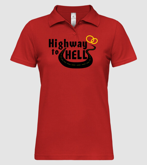 Highway to hell simple model roșu pe tricou