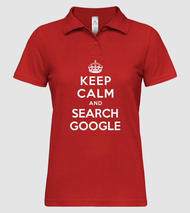 keep calm and google model roșu pe tricou