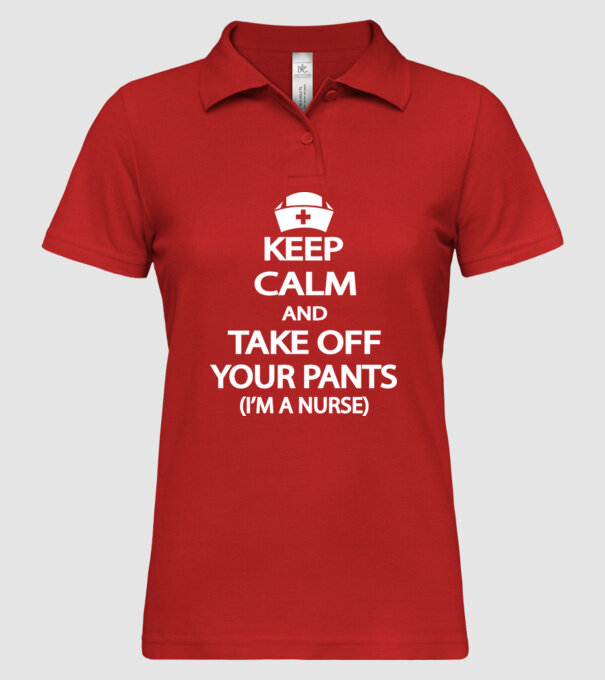 Keep calm and take off your pants model roșu pe tricou