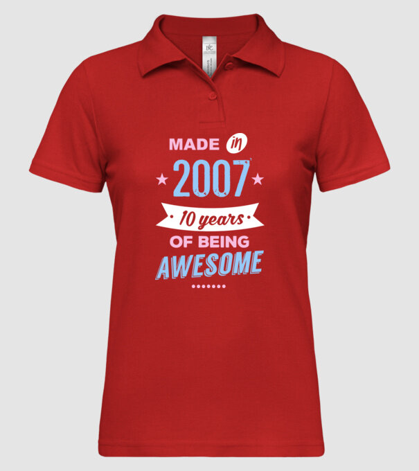 Made in - 2007 model roșu pe tricou