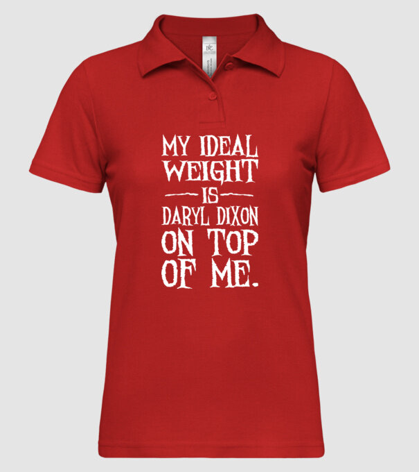 My ideal wight is dixon on me model roșu pe tricou