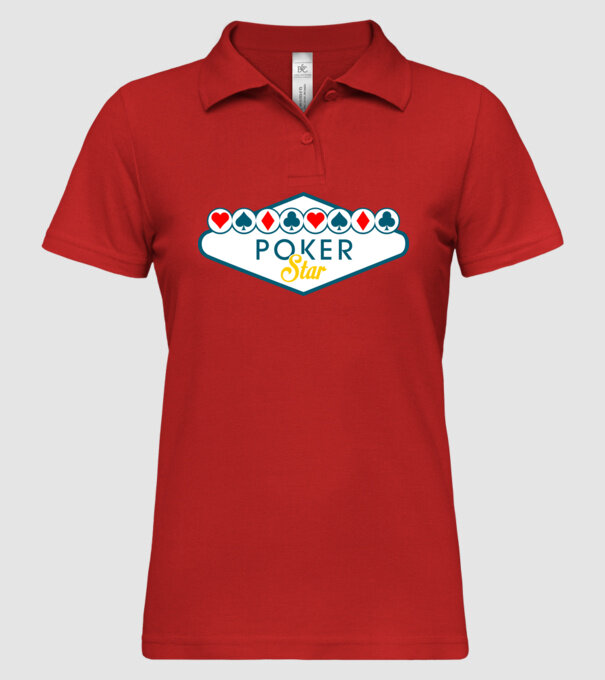 Star Poker model roșu pe tricou