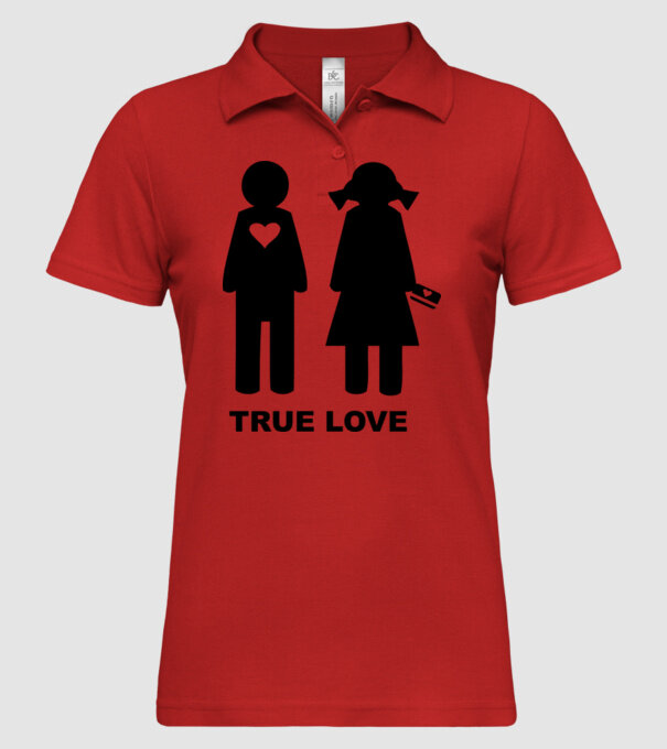 True Love model roșu pe tricou