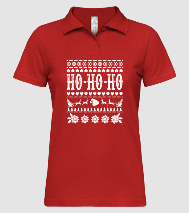 Ugly sweater hohoho model roșu pe tricou