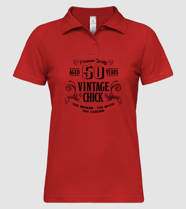 Vintage chick - 50 model roșu pe tricou