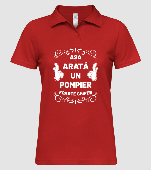 Așa arată un pompier foarte chipeș model roșu pe tricou