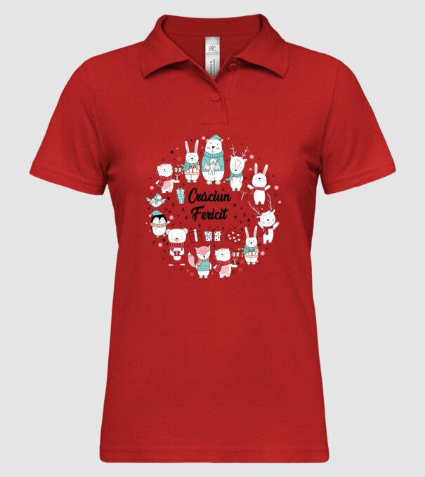 Crăciun Fericit model roșu pe tricou