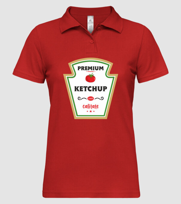 ketchup premium - calitate model roșu pe tricou