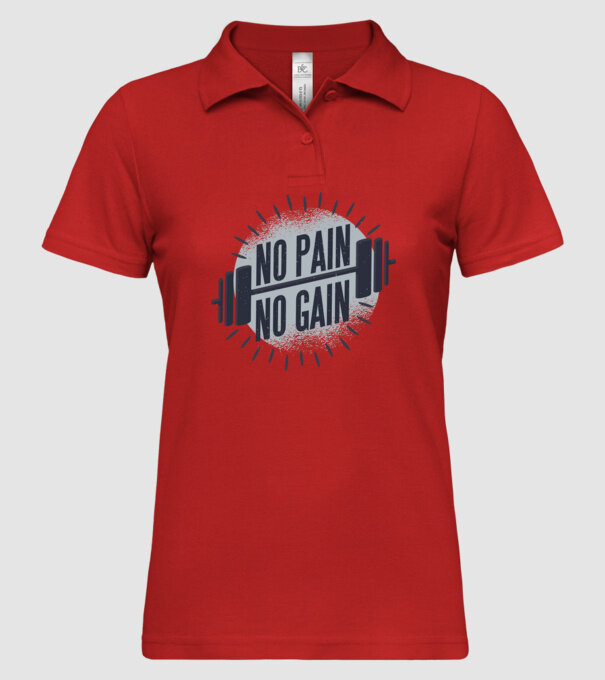 No pain no gain round model roșu pe tricou