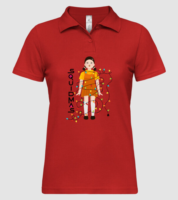 squidmas girl model roșu pe tricou