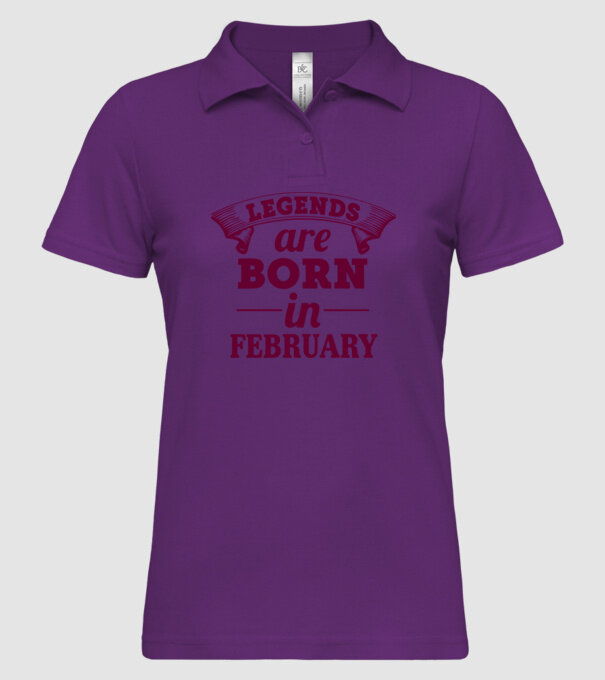 Legends are born in February model mentă pe tricou